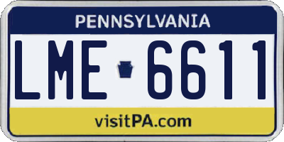 PA license plate LME6611