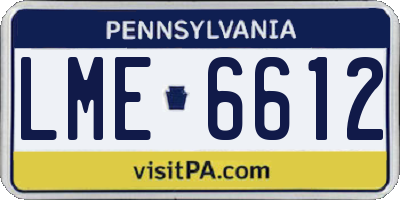 PA license plate LME6612