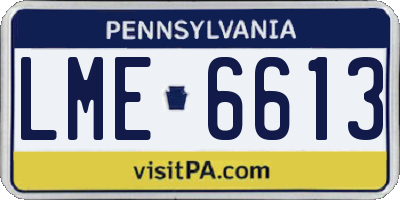 PA license plate LME6613