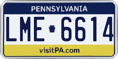 PA license plate LME6614