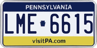 PA license plate LME6615