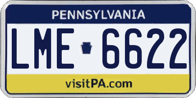 PA license plate LME6622