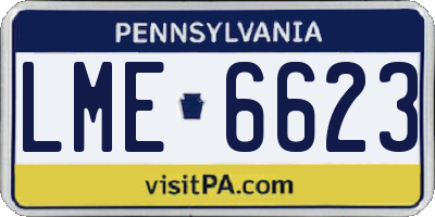 PA license plate LME6623