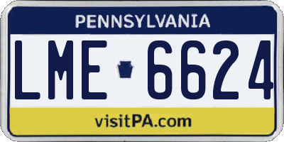 PA license plate LME6624