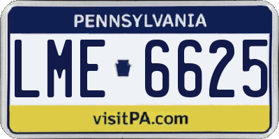 PA license plate LME6625