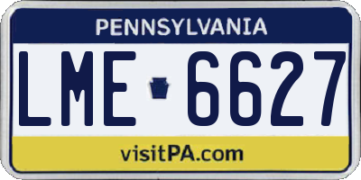 PA license plate LME6627