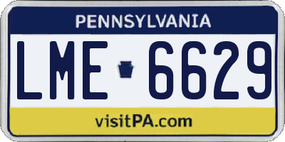 PA license plate LME6629
