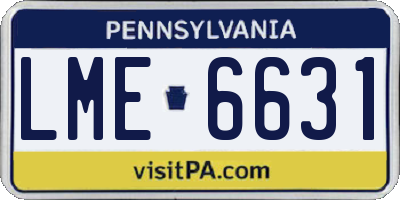 PA license plate LME6631