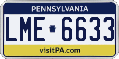 PA license plate LME6633