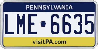 PA license plate LME6635