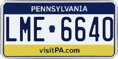 PA license plate LME6640