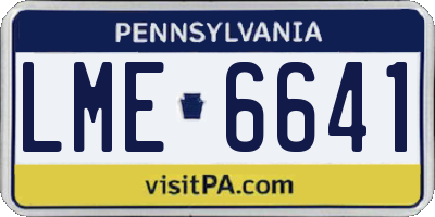 PA license plate LME6641