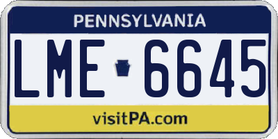 PA license plate LME6645