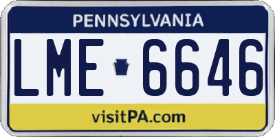 PA license plate LME6646