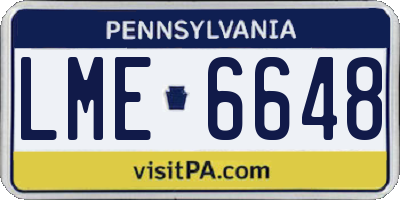 PA license plate LME6648