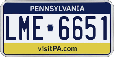 PA license plate LME6651