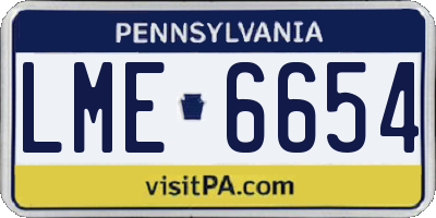 PA license plate LME6654