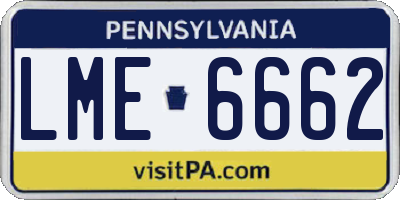 PA license plate LME6662