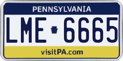 PA license plate LME6665