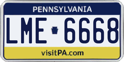 PA license plate LME6668