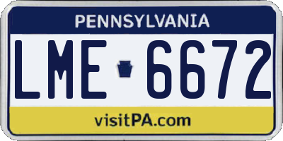 PA license plate LME6672
