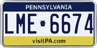 PA license plate LME6674