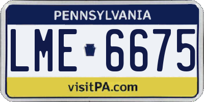PA license plate LME6675