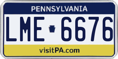 PA license plate LME6676