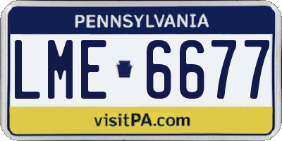PA license plate LME6677