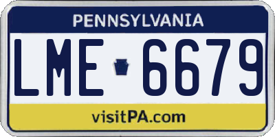PA license plate LME6679