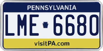 PA license plate LME6680