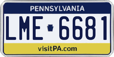 PA license plate LME6681