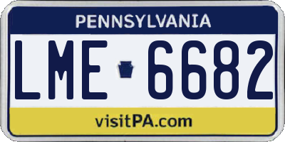 PA license plate LME6682