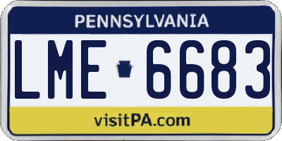 PA license plate LME6683