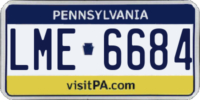 PA license plate LME6684