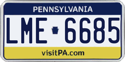 PA license plate LME6685