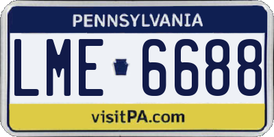 PA license plate LME6688
