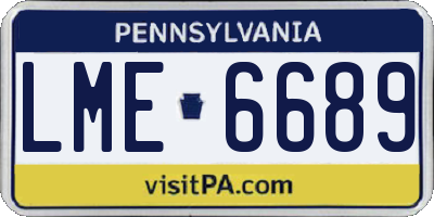 PA license plate LME6689
