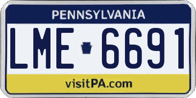 PA license plate LME6691
