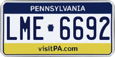 PA license plate LME6692