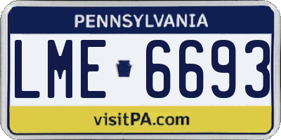 PA license plate LME6693
