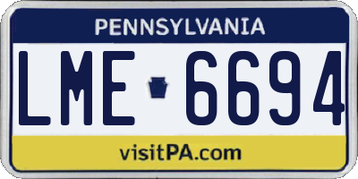 PA license plate LME6694