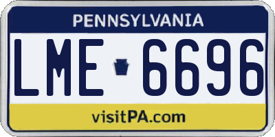 PA license plate LME6696