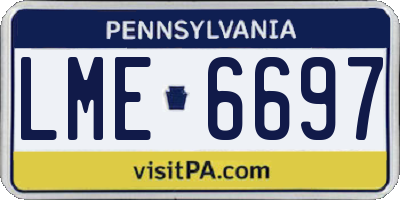 PA license plate LME6697