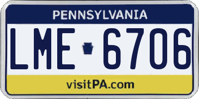 PA license plate LME6706