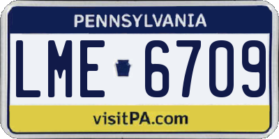 PA license plate LME6709
