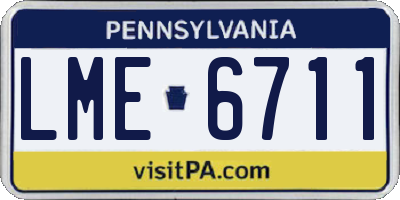 PA license plate LME6711