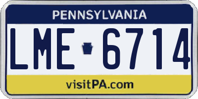 PA license plate LME6714