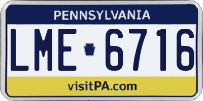 PA license plate LME6716