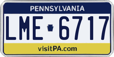 PA license plate LME6717